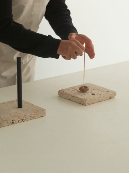 Incense burns inside Adytum Library designed by Pattern