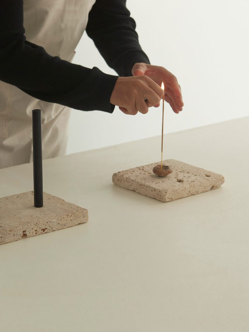 Incense burns inside Adytum Library designed by Pattern