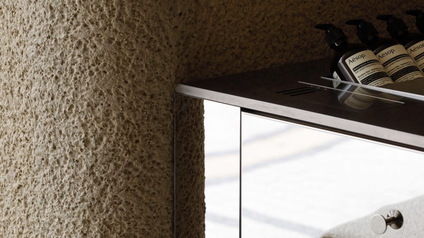 Aesop in Shinjuku features plaster walls and steel fixtures