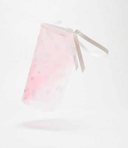 Pink biodegradable face mask