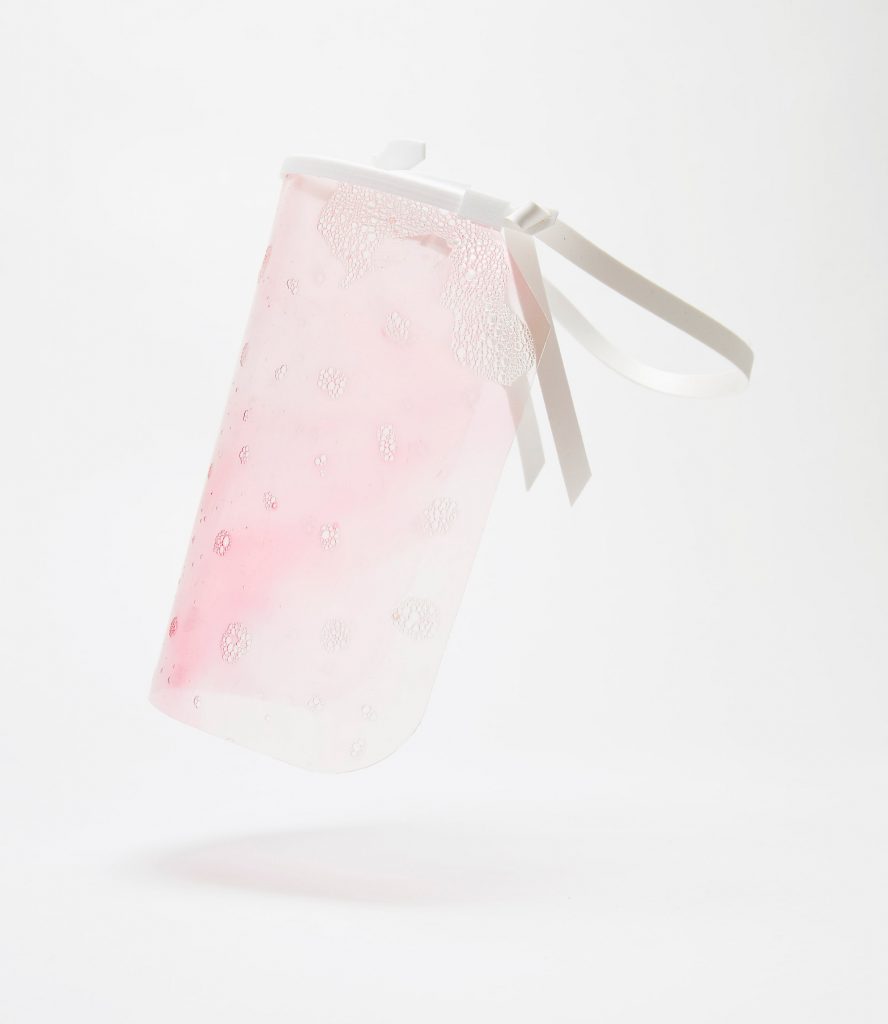 Pink biodegradable face mask
