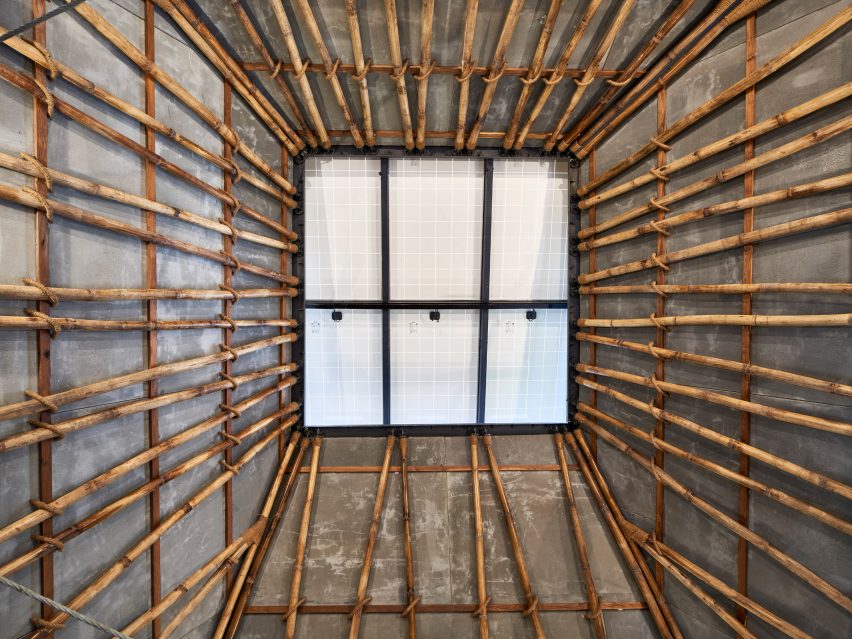 Solar panel skylight of Mumbai Artist Retreat by Architecture Brio in Alibag, India