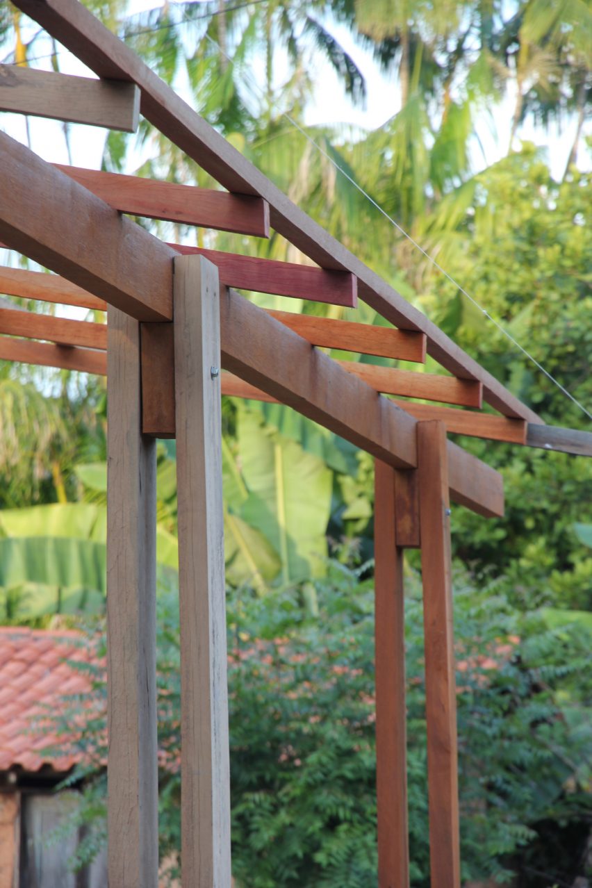Exterior detail at Babassu flour factory by Estudio Flume