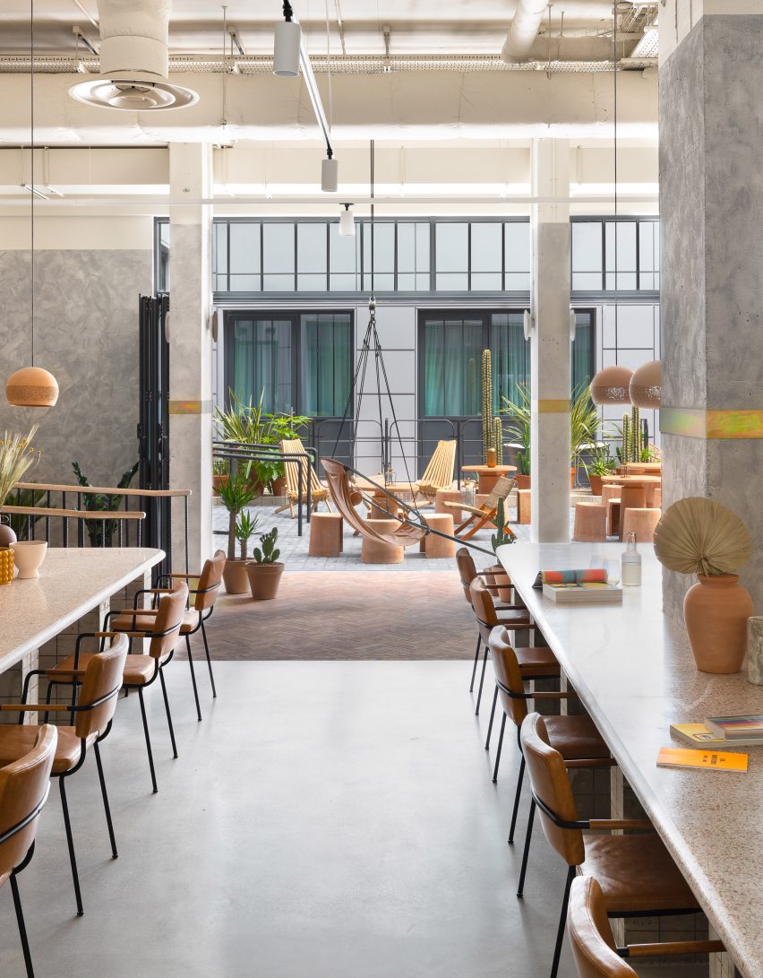 Reception of Bermonds Locke hotel in London designed by Holloway Li