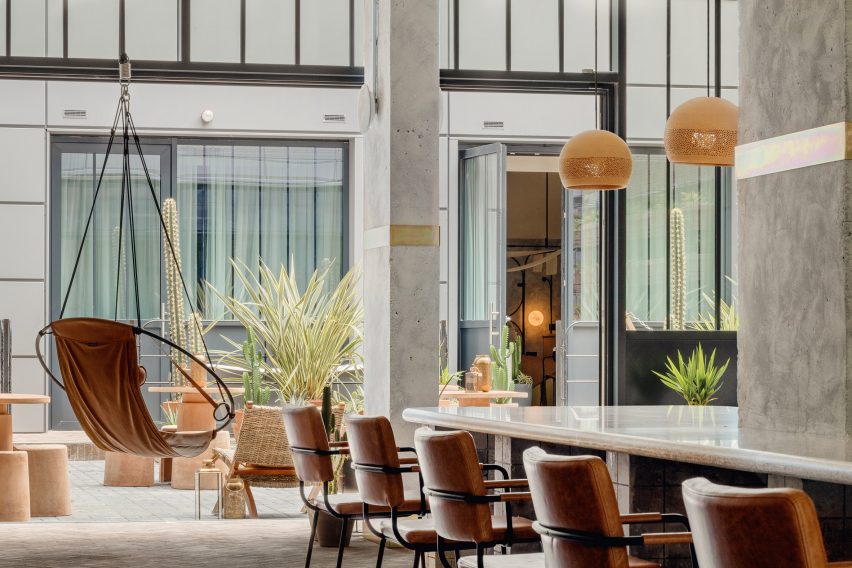 Reception of Bermonds Locke hotel in London designed by Holloway Li