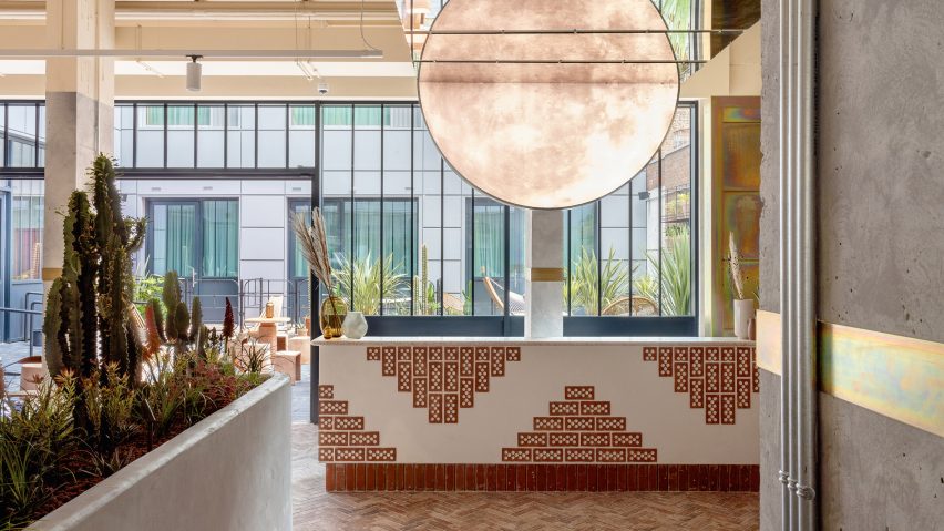 Reception of Bermonds Locke hotel in London designed by Holloway Li