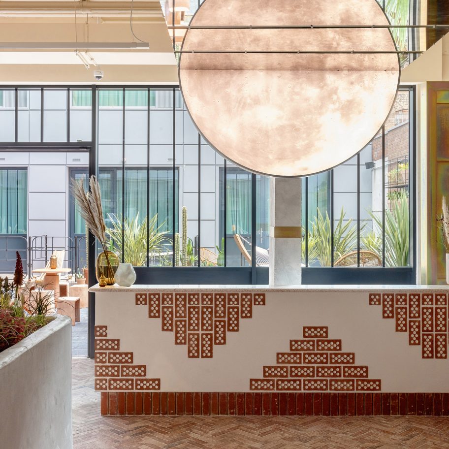Reception of Bermonds Locke hotel in London designed by Holloway Li