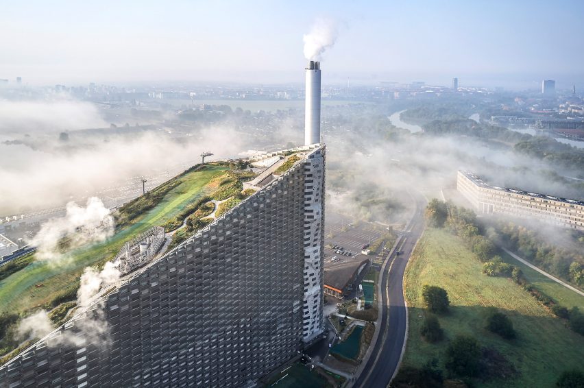 Hufton + Crow photographs of Amager Bakke, the power station and ski slope designed by BIG in Copenhagen