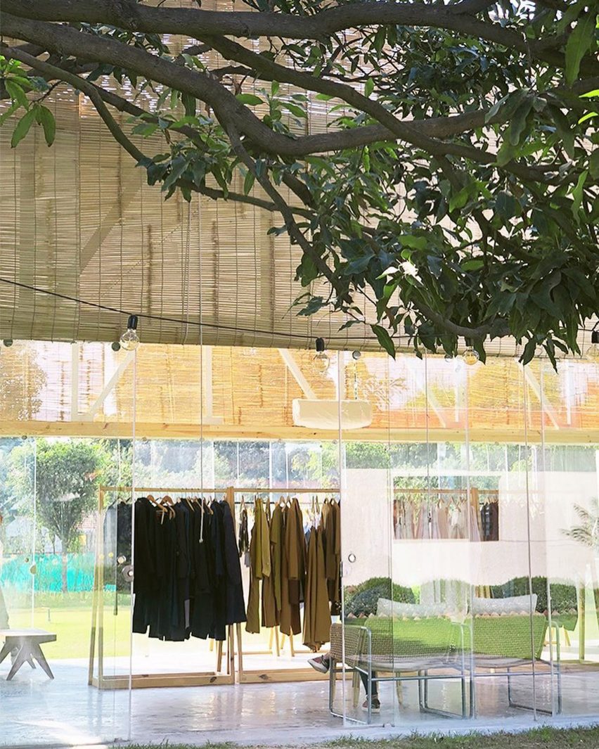 Bamboo screens cover Bodice flagship in New Delhi