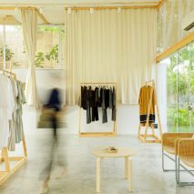 Furniture in Bodice's New Delhi flagship are made from natural materials