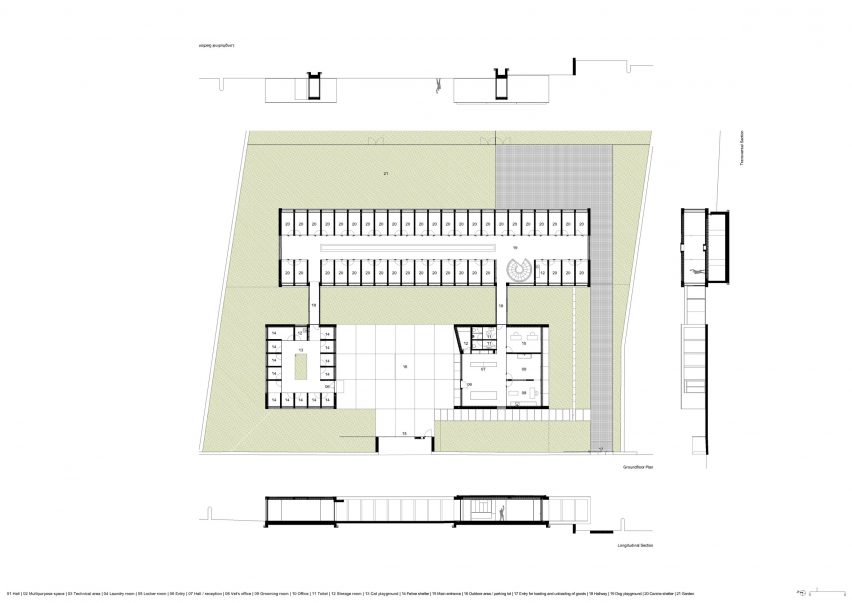 Plans for Canine and feline hotel by Raulino Silva Arquitecto