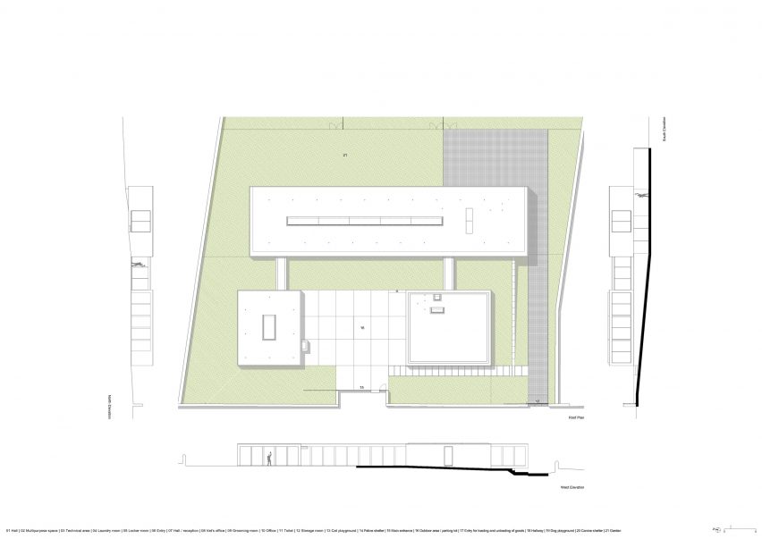 Plans for Canine and feline hotel by Raulino Silva Arquitecto