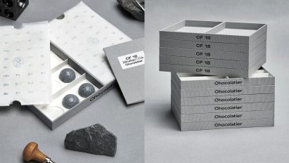 OlssønBarbieri cuts out plastic in minimalist CF18 Chocolatier packaging