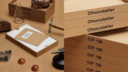 OlssønBarbieri cuts out plastic in minimalist CF18 Chocolatier packaging