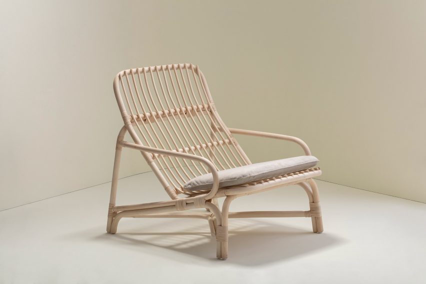 Lounge chair in rattan by Christian Vivanco for Balsa