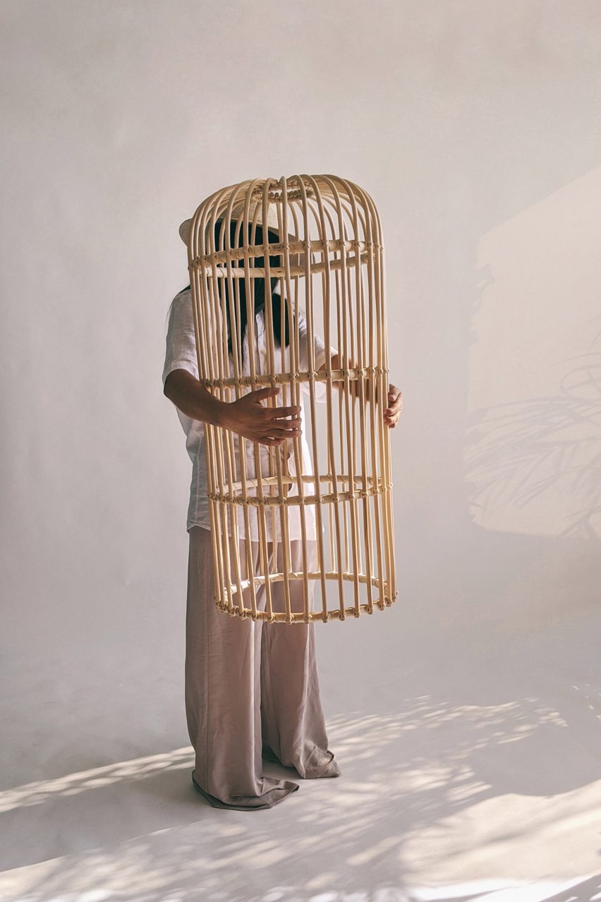 Rattan totems by Christian Vivanco for Balsa