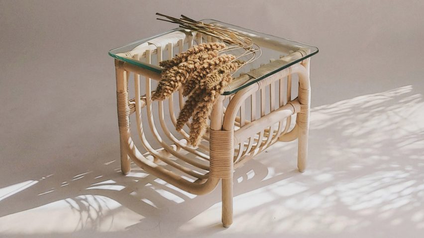 Rattan table by Christian Vivanco for Balsa