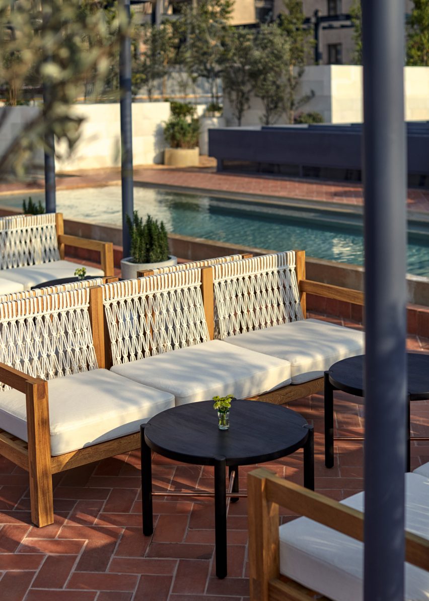 Roof terrace of Circulo Mexicano hotel in Mexico City by Ambrosi Etchegaray