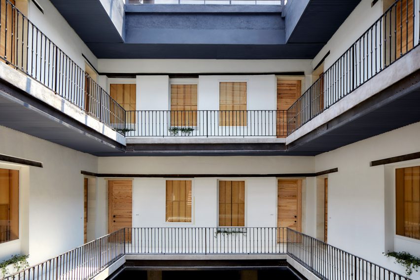 Staircase of Circulo Mexicano hotel in Mexico City by Ambrosi Etchegaray