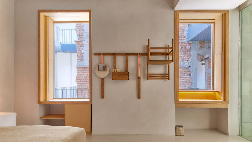Bedrooms of Circulo Mexicano hotel in Mexico City by Ambrosi Etchegaray