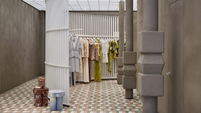 Retail space with Clay Plasters Rustic Range walls by Clayworks