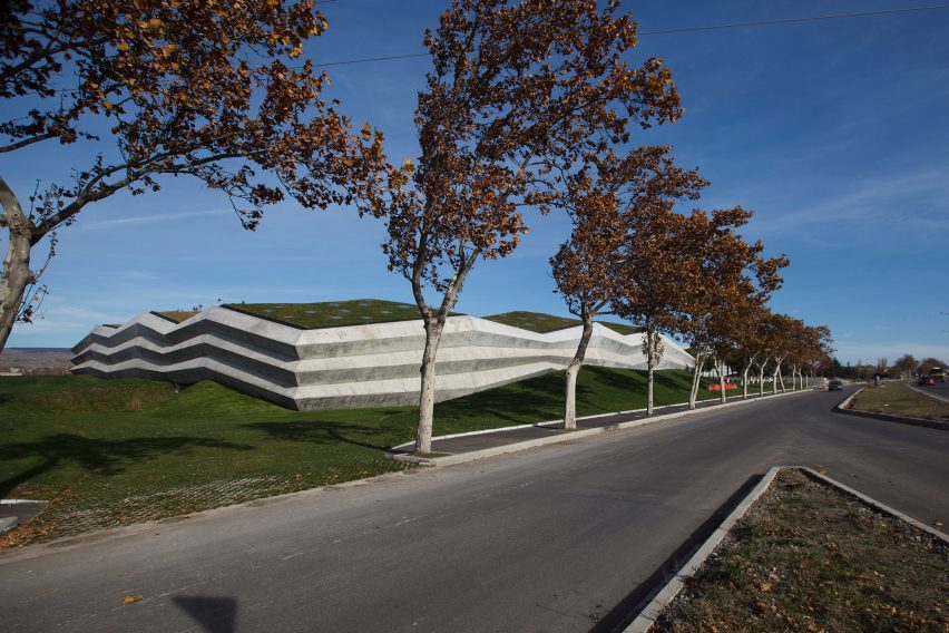 Concrete exterior of Coffee Production Plant by Giorgi Khmaladze Architects