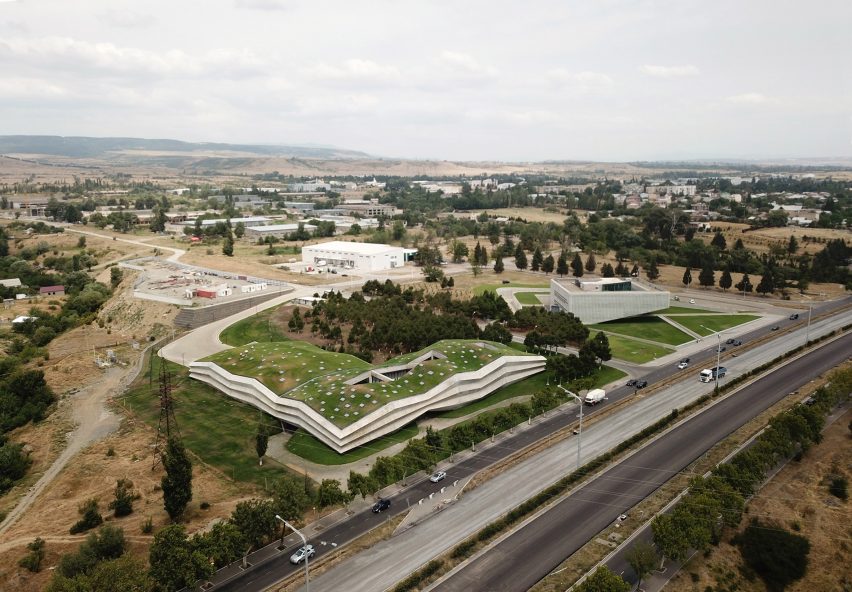 Green roof of Coffee Production Plant by Giorgi Khmaladze Architects