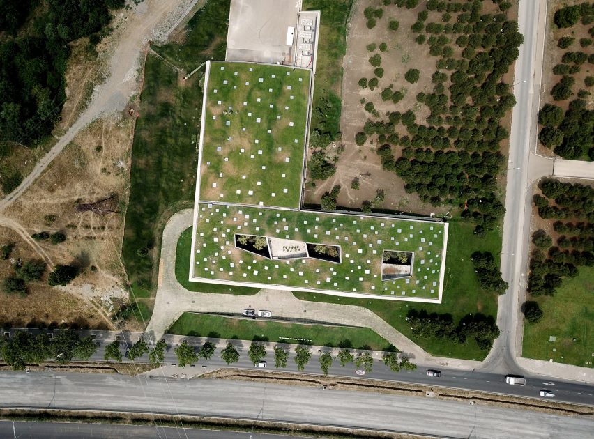 Green roof of Coffee Production Plant by Giorgi Khmaladze Architects