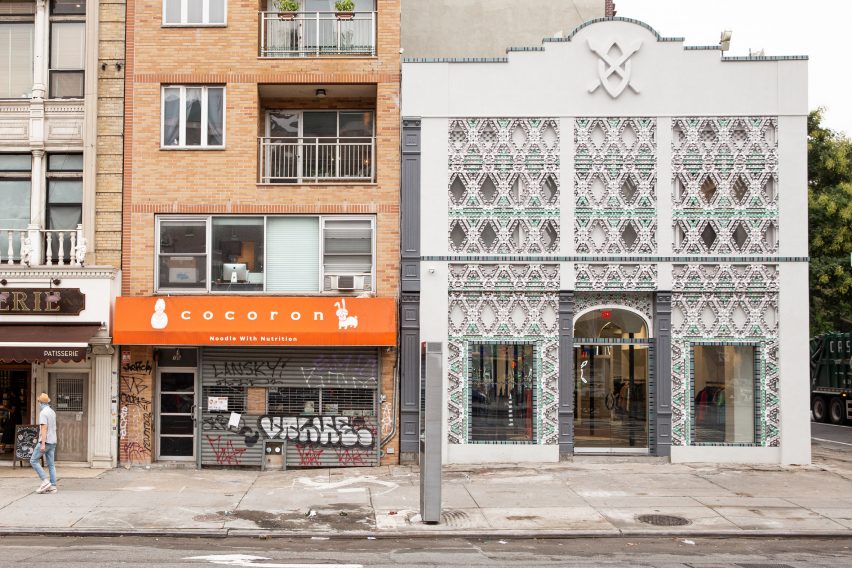 Recycled cans cover Daily Paper store in New York