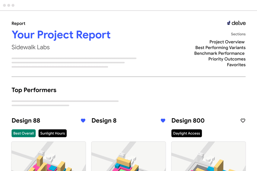 Project report in Delve by Sidewalk Labs