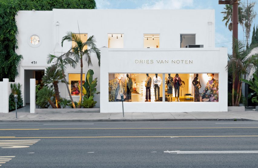Exterior of Dries Van Noten's first US store in Los Angeles