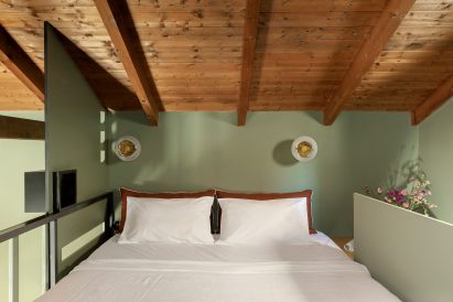 Bedroom inside Esperinos guesthouse in Athens