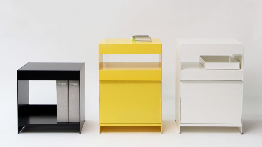 Side tables from ON&ON's freestanding shelving system