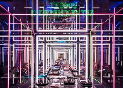 LED frames in Smart & Green Design's video game exhibition design