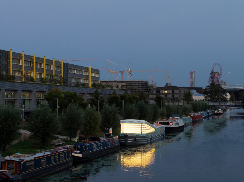 Exterior of the floating Genesis church by Denizen Works in east London