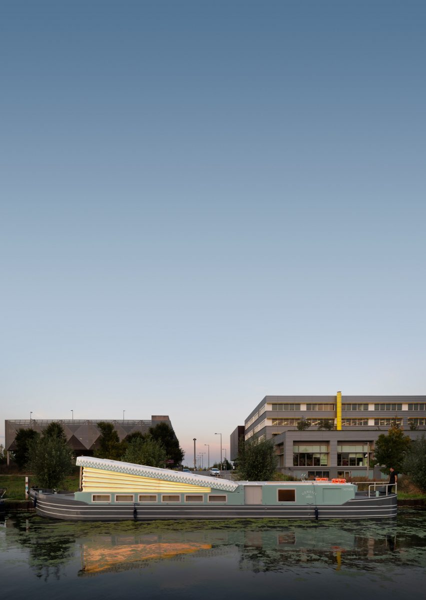 Exterior of the floating Genesis church by Denizen Works in east London
