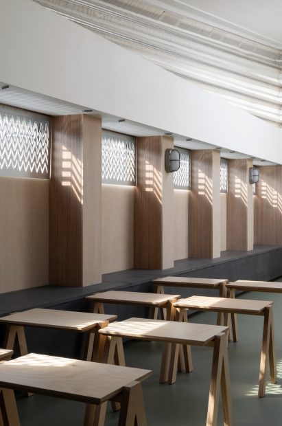 Interiors of the floating Genesis church by Denizen Works in east London