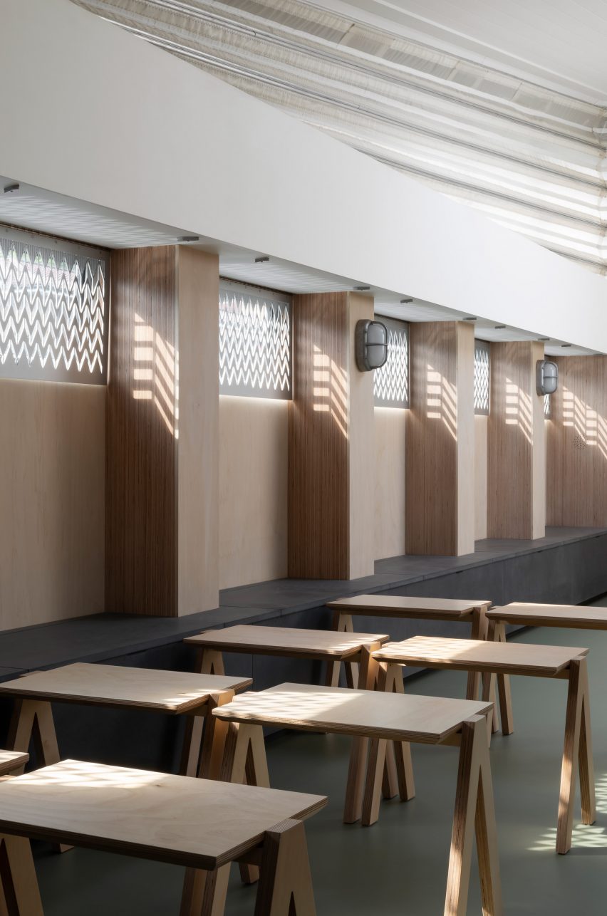 Interiors of the floating Genesis church by Denizen Works in east London