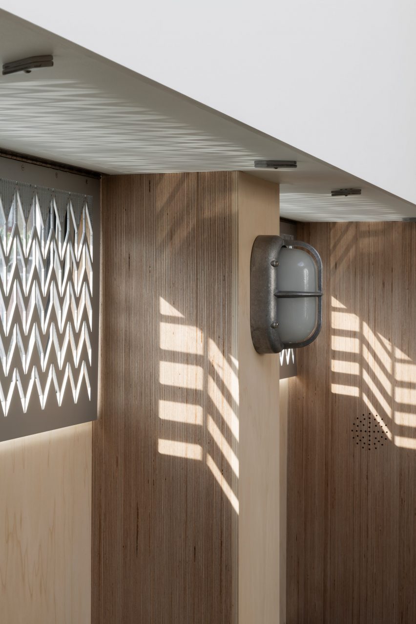 Interiors of the floating Genesis church by Denizen Works in east London