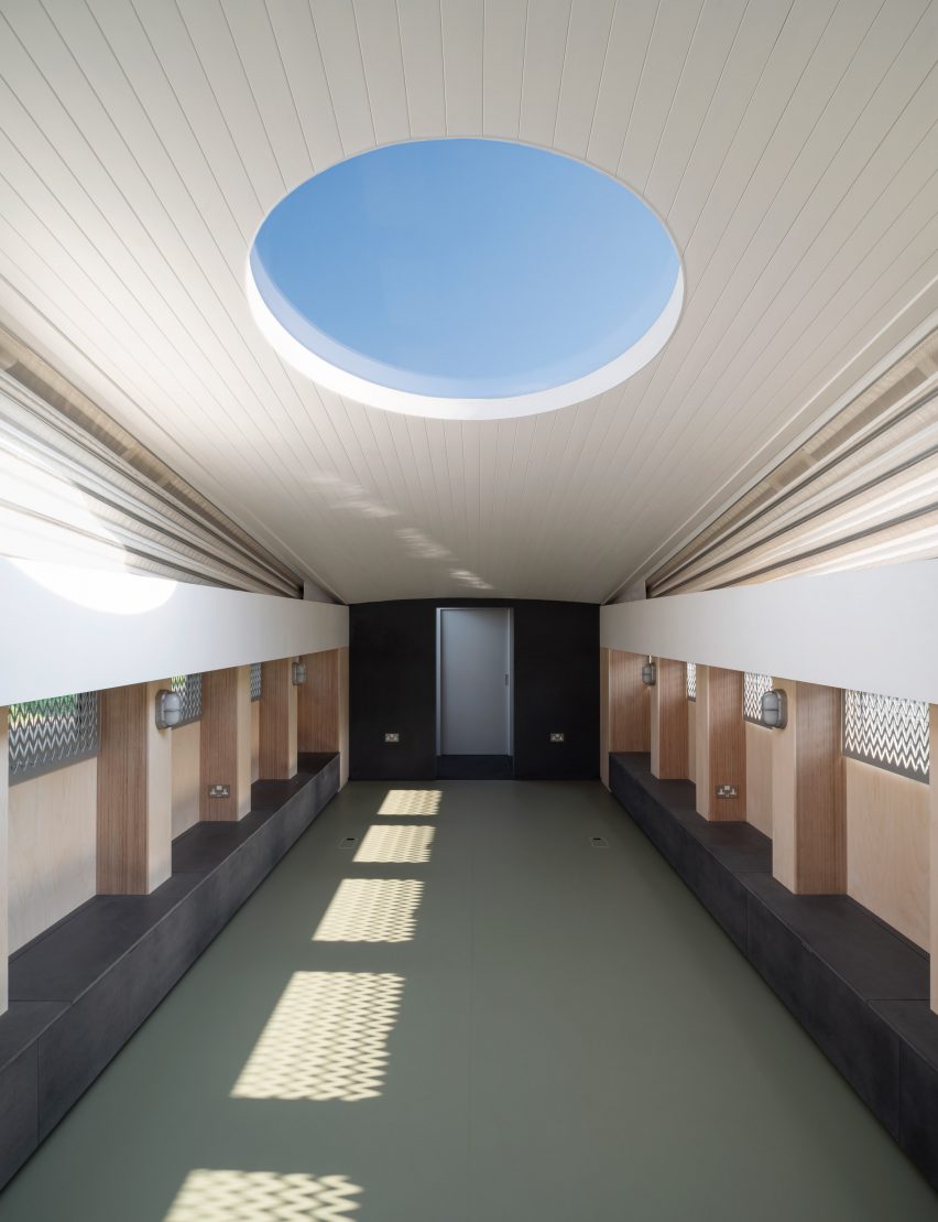 Interiors of the floating Genesis church by Denizen Works in east London