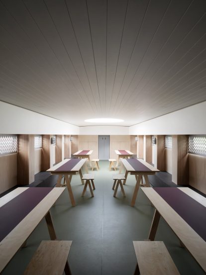 Interiors of the floating Genesis church by Denizen Works in east London