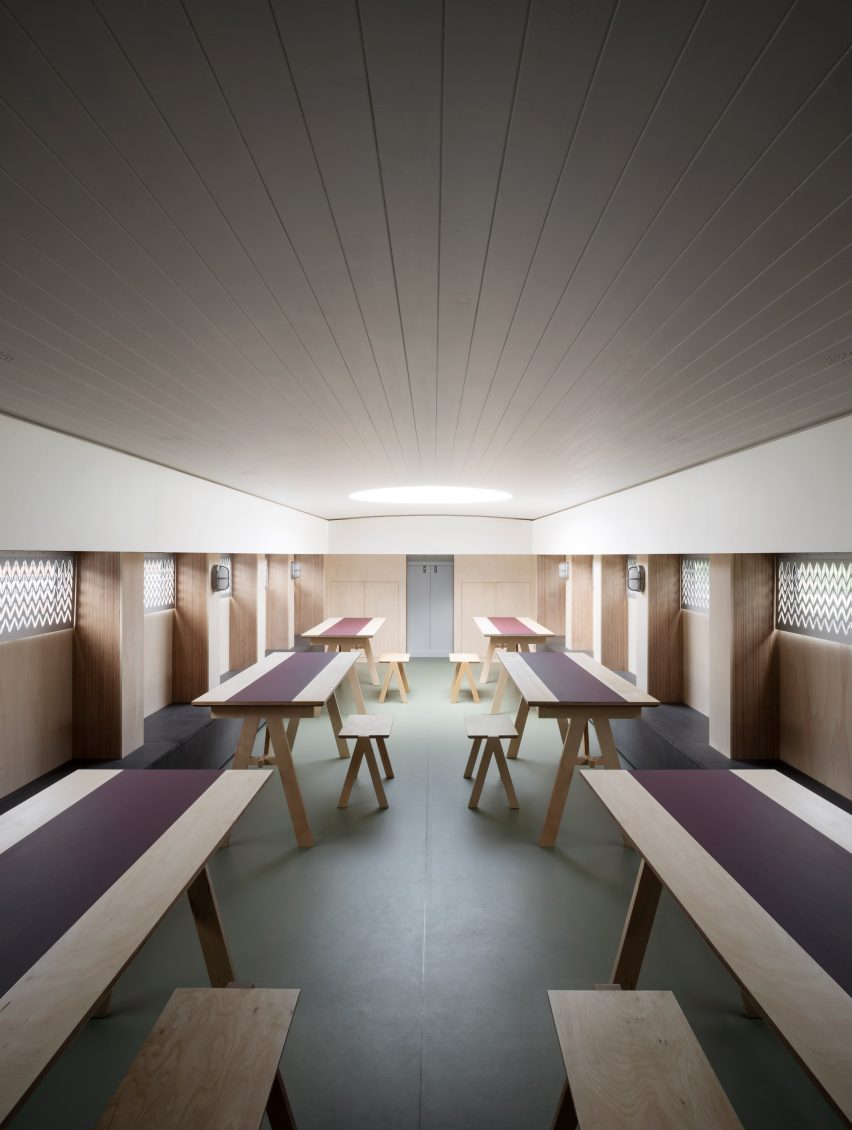 Interiors of the floating Genesis church by Denizen Works in east London