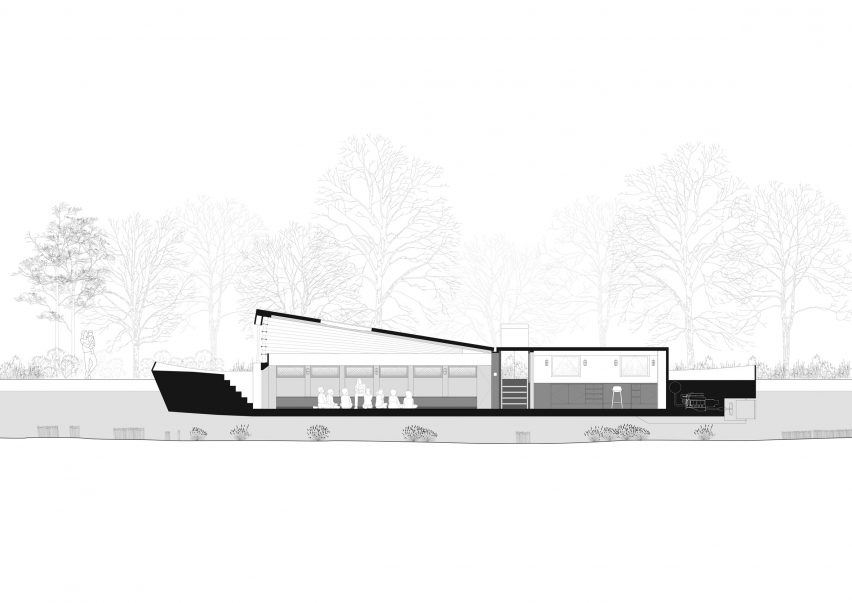 Section of the floating Genesis church by Denizen Works in east London