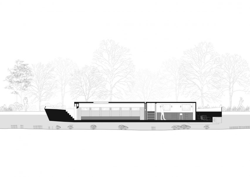 Section of the floating Genesis church by Denizen Works in east London