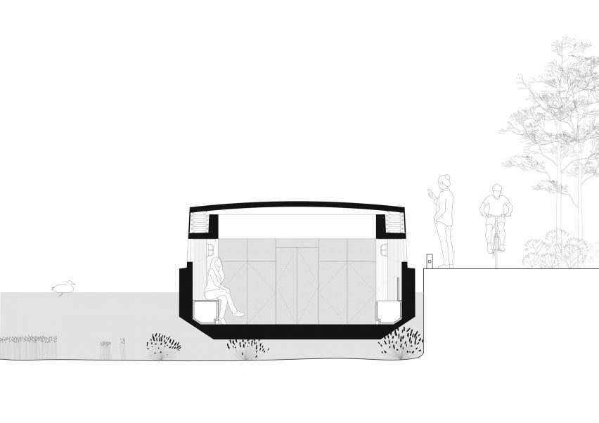 Section of the floating Genesis church by Denizen Works in east London
