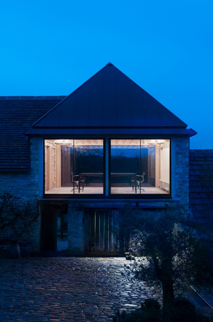 Exterior of Richard Parr Associates' Grain Loft Studio on Easter Park Farm