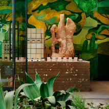 Flamingo Estate's Harvest Shop pop-up features rammed-earth counter