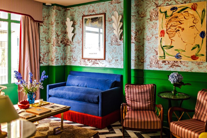 Interiors of Hotel Les Deux Gares in Paris