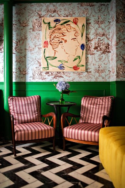 Interiors of Hotel Les Deux Gares in Paris