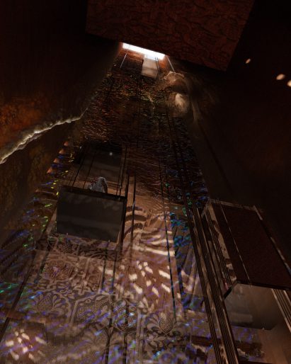 Sharaan by Jean Nouvel hotel lift shaft